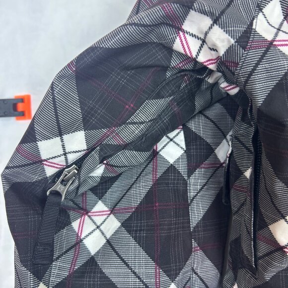 Burton DryRide Women's M Snowboarding Ski Jacket Black Pink Plaid Hooded Lined - Picture 8 of 13